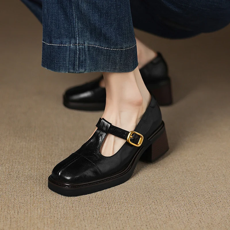 Damen Elegante Ballerinas mit modischer Schnallenverzierung