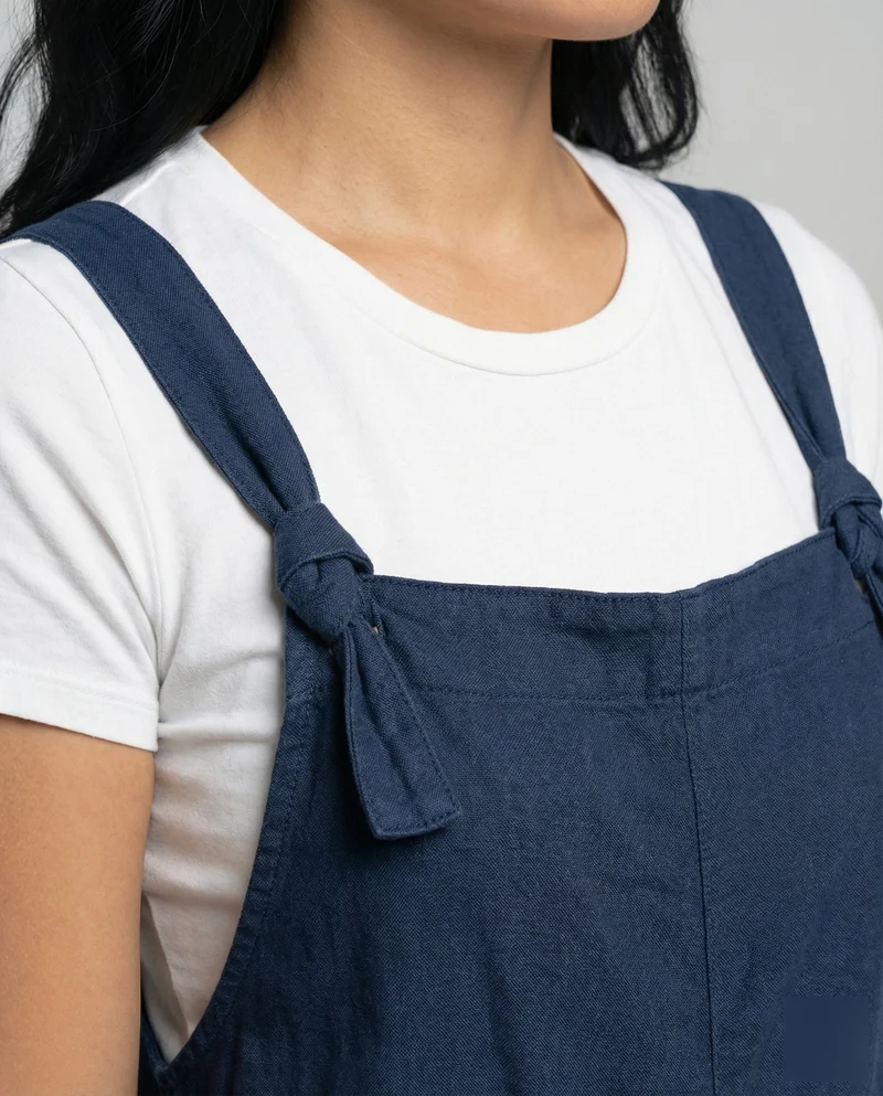 Damen Lockere Aufgesetzte Taschen Denim Latzhose