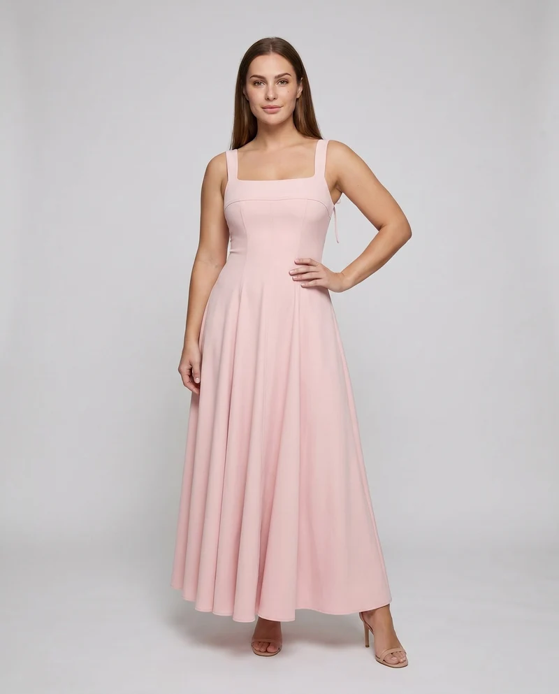 Damen Langarm Kleid mit ausgestelltem Rock Nord Taschen