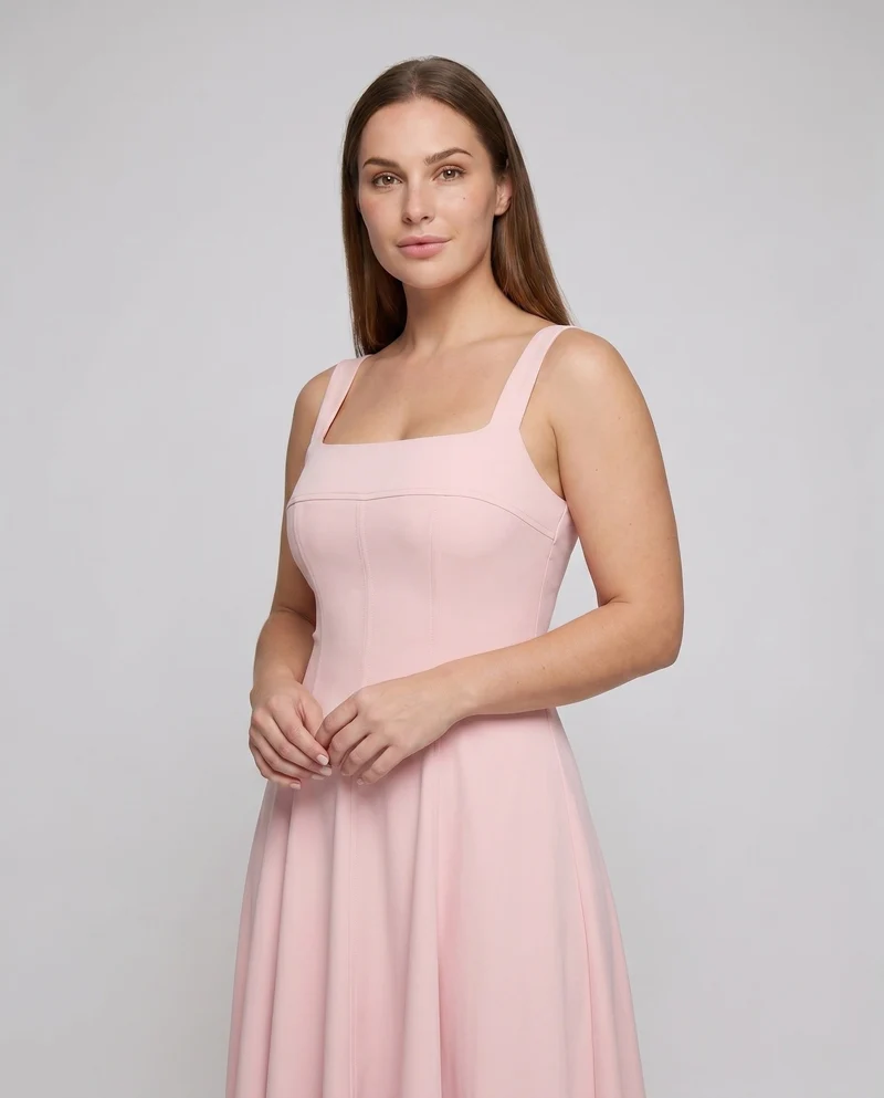 Damen Langarm Kleid mit ausgestelltem Rock Nord Taschen