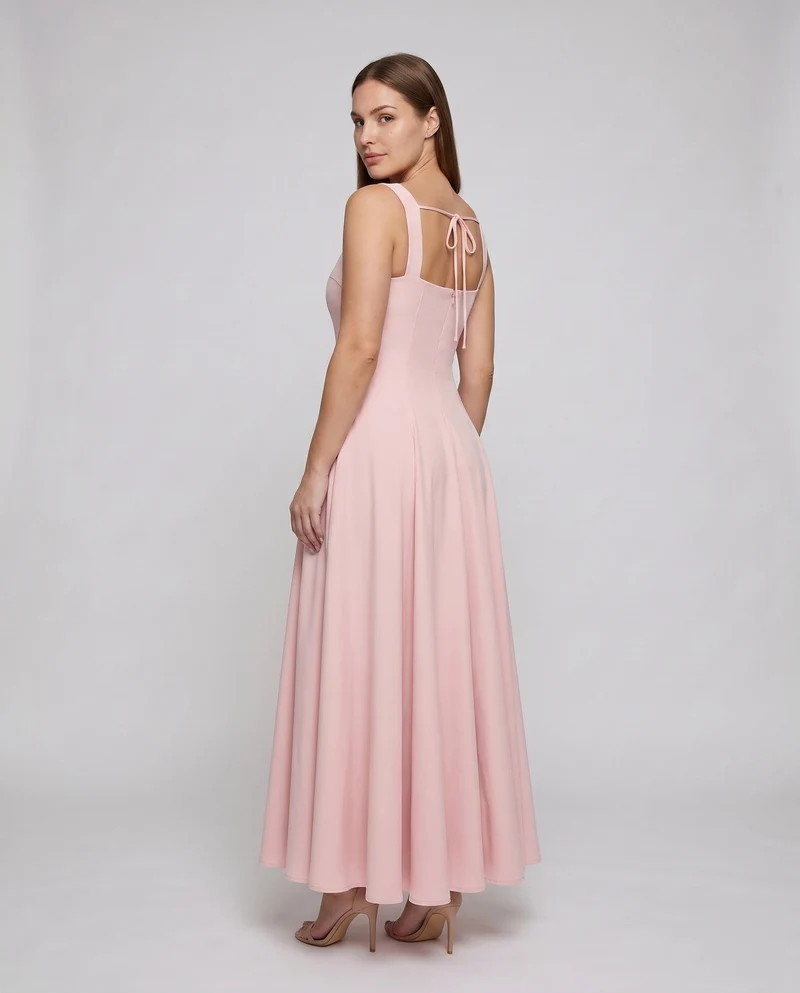 Damen Langarm Kleid mit ausgestelltem Rock Nord Taschen
