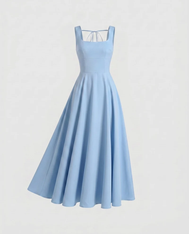 Damen Langarm Kleid mit ausgestelltem Rock Nord Taschen