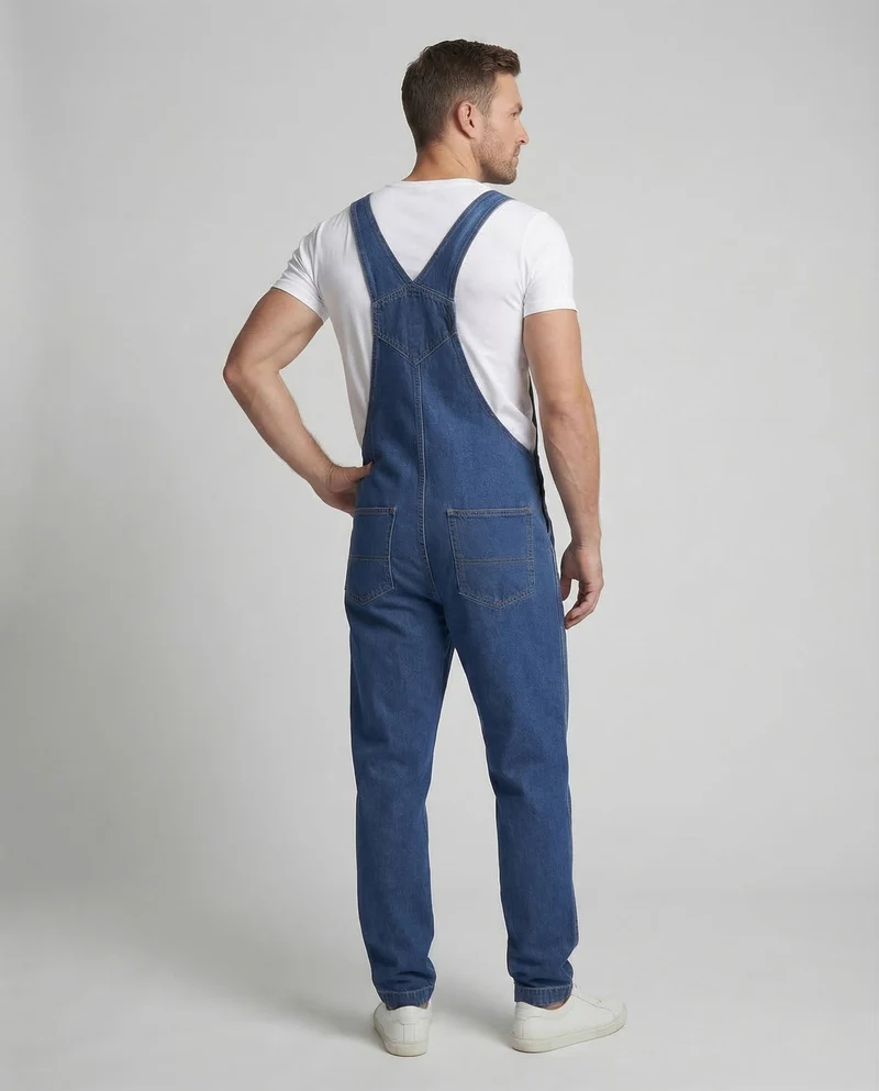 Herren Jeans Latzhose Verstellbare Träger