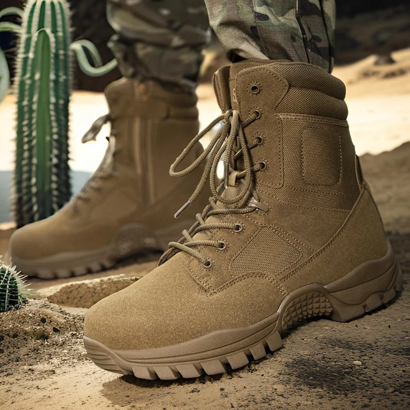 Herren Militärische Einsatzstiefel mit rutschfester Sohle und atmungsaktivem Obermaterial
