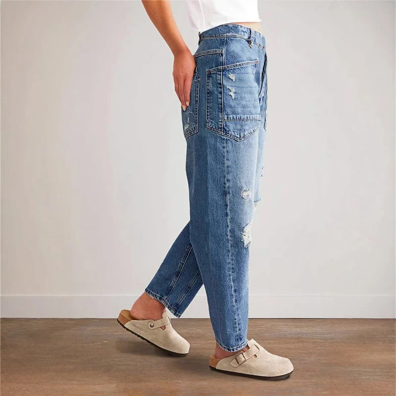 Damen Denim-Hosen mit großflächigen Taschen