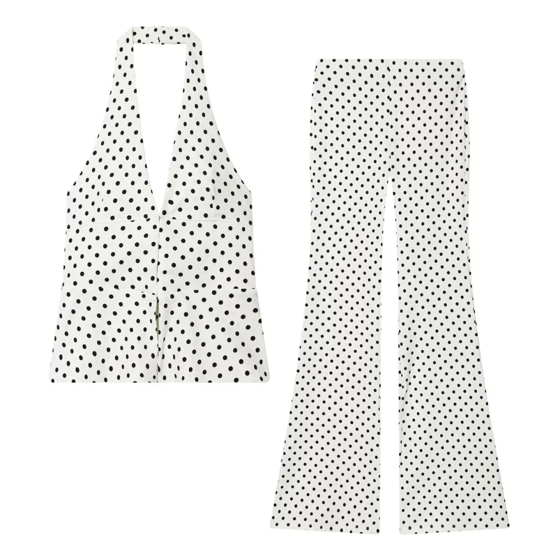 Damen Schlaghose mit grafischem Punktedesign Nord Taschen