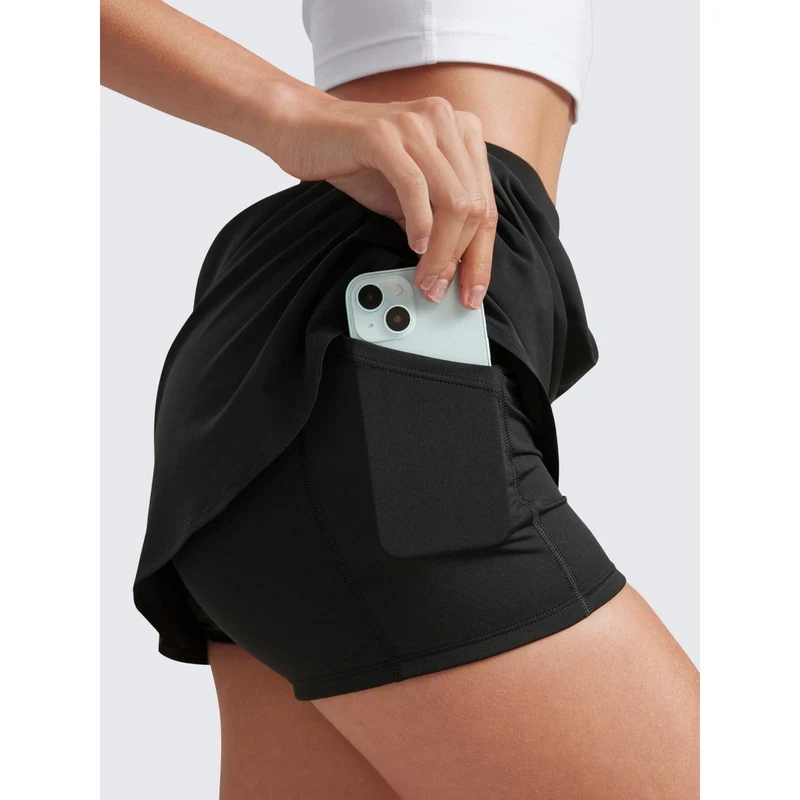 Damen Sportrock mit hohem elastischen Bund und seitlichen Taschen Nord Taschen