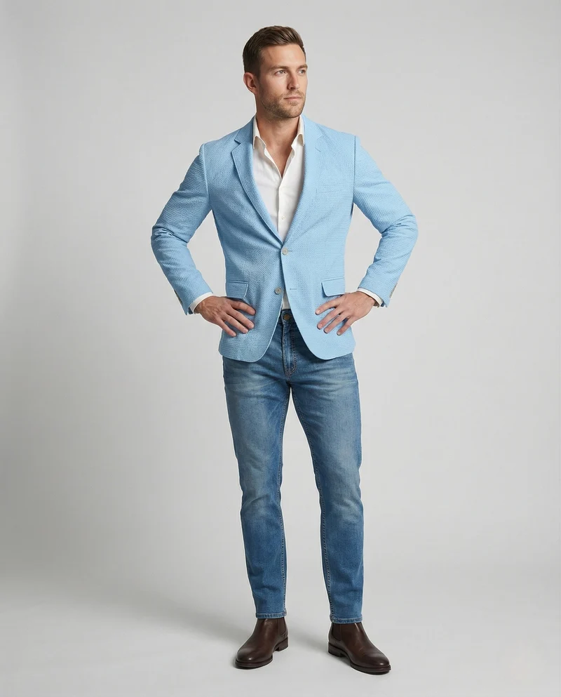 Strukturblazer Tailliert Herren