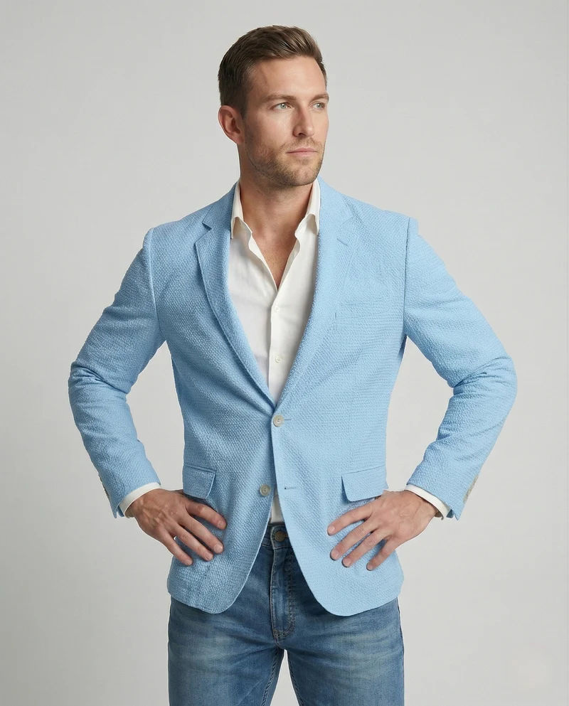 Strukturblazer Tailliert Herren