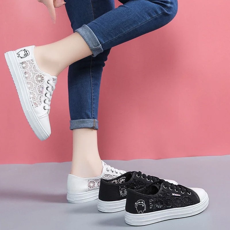 Damen Sneakers mit eleganter Häkeloptik und bequemem Innenfutter Nord Taschen