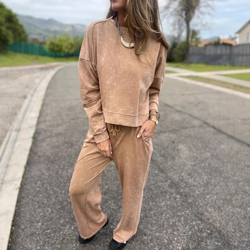 Damen Lässiger Sweatanzug im Vintage-Look