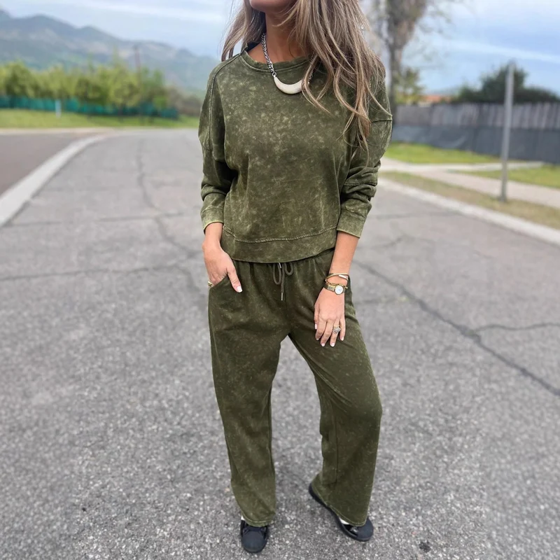 Damen Lässiger Sweatanzug im Vintage-Look