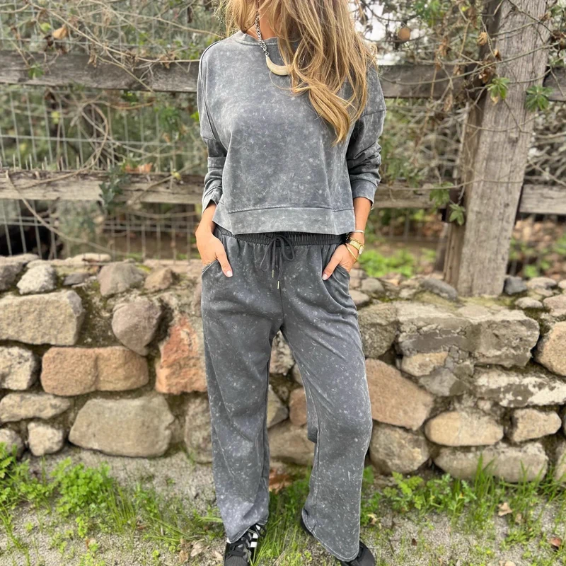 Damen Lässiger Sweatanzug im Vintage-Look
