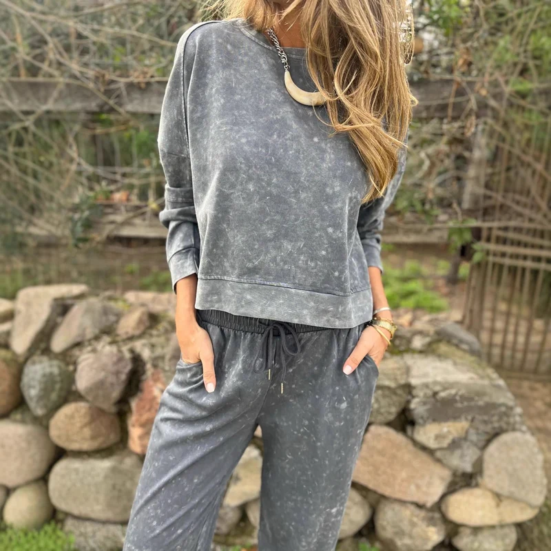 Damen Lässiger Sweatanzug im Vintage-Look