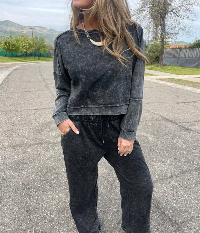 Damen Lässiger Sweatanzug im Vintage-Look