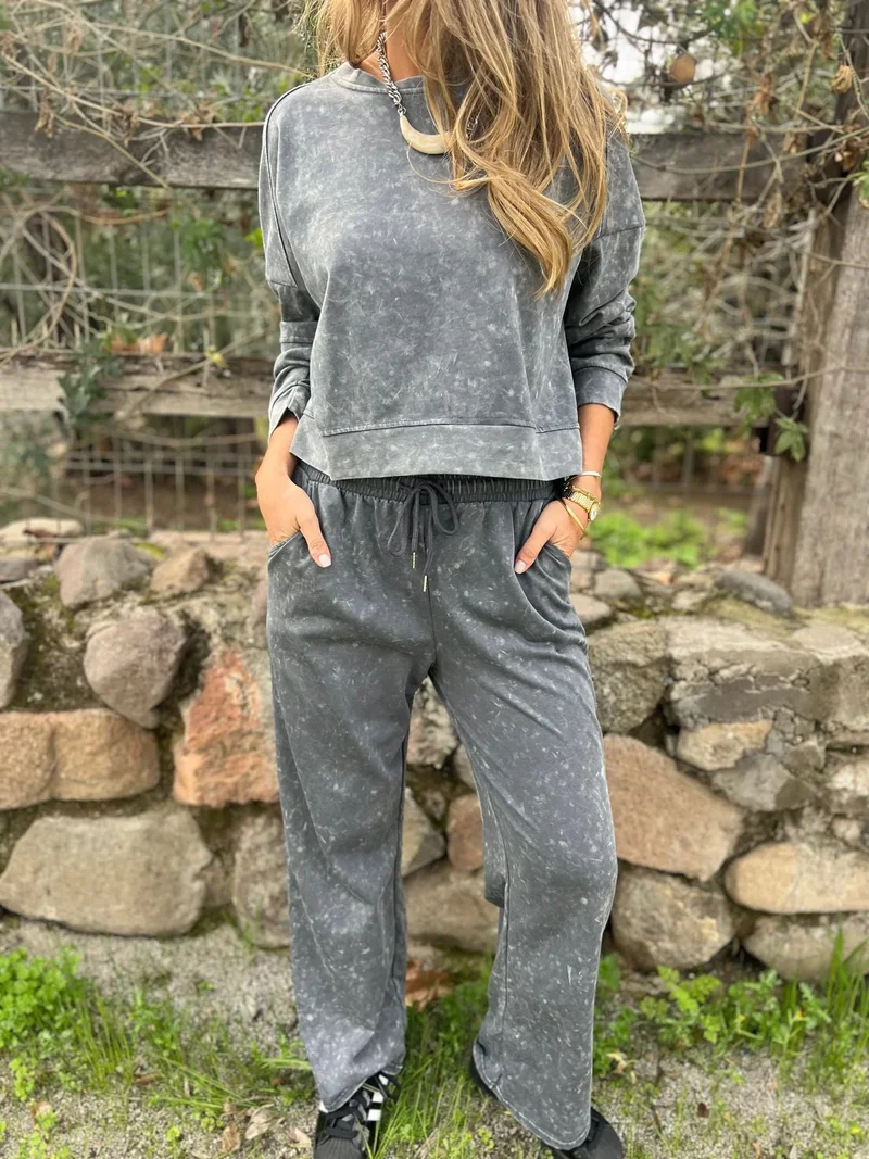 Damen Lässiger Sweatanzug im Vintage-Look