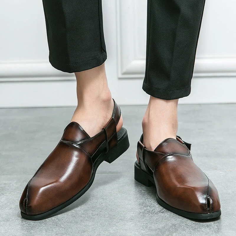 Damen elegante Leder-Mokassins mit verstellbarem Riemen