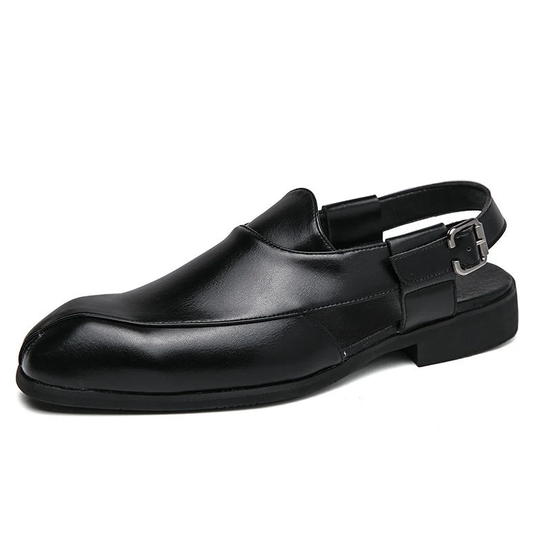 Damen elegante Leder-Mokassins mit verstellbarem Riemen