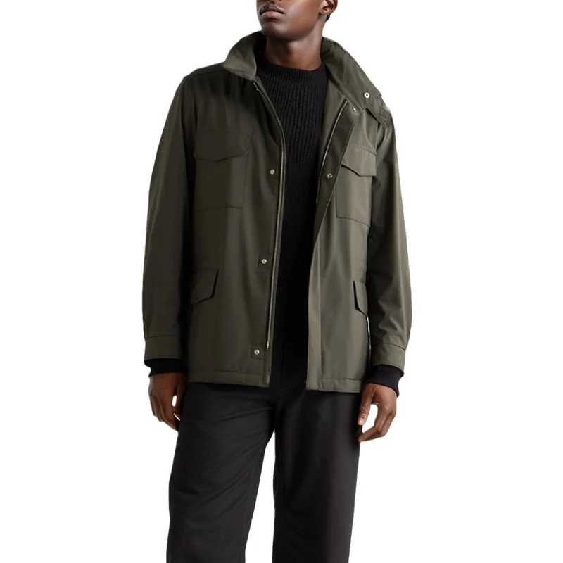 Herren leichte Multifunktionsjacke mit praktischen Taschen und hohem Kragen