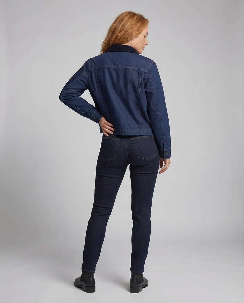 Damen Strukturierte Kurzblousonjacke Cordkragen