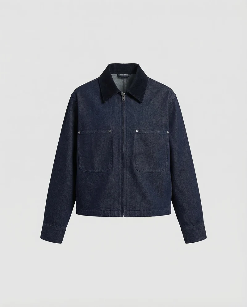 Damen Strukturierte Kurzblousonjacke Cordkragen