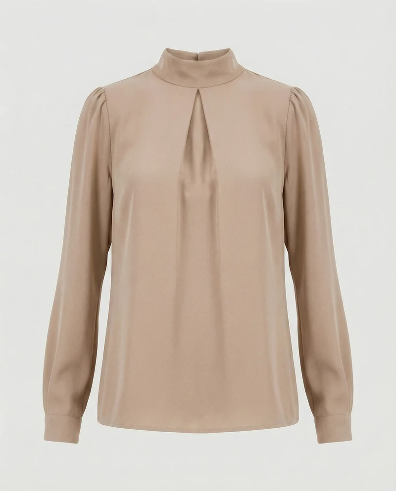 Damen elegante Bluse mit Stehkragen