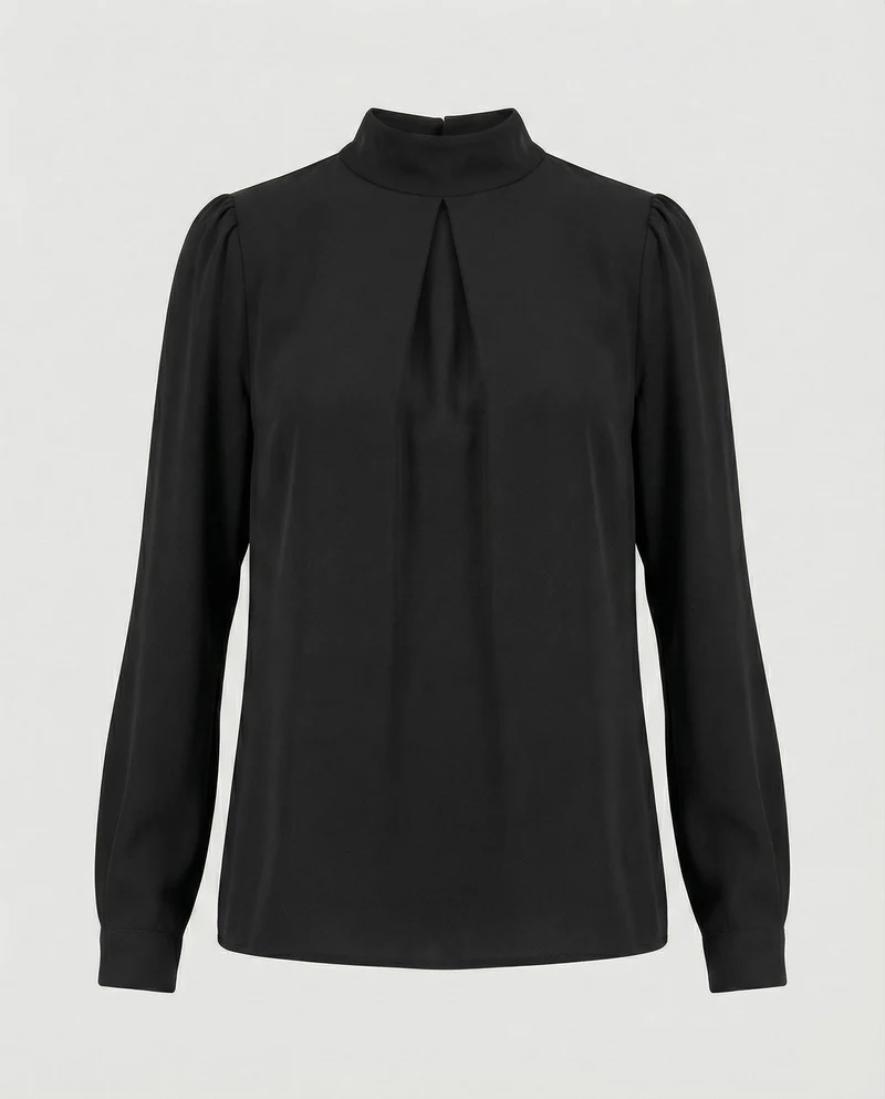 Damen elegante Bluse mit Stehkragen