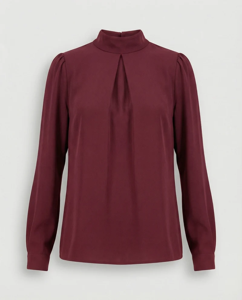 Damen elegante Bluse mit Stehkragen