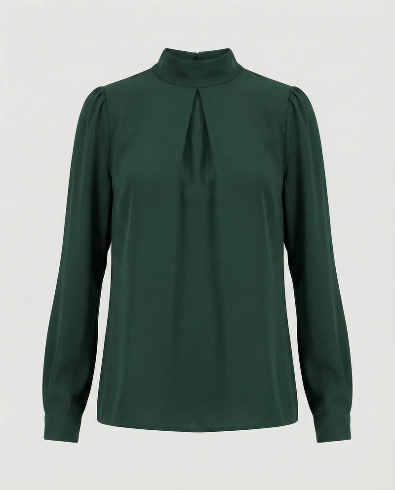Damen elegante Bluse mit Stehkragen