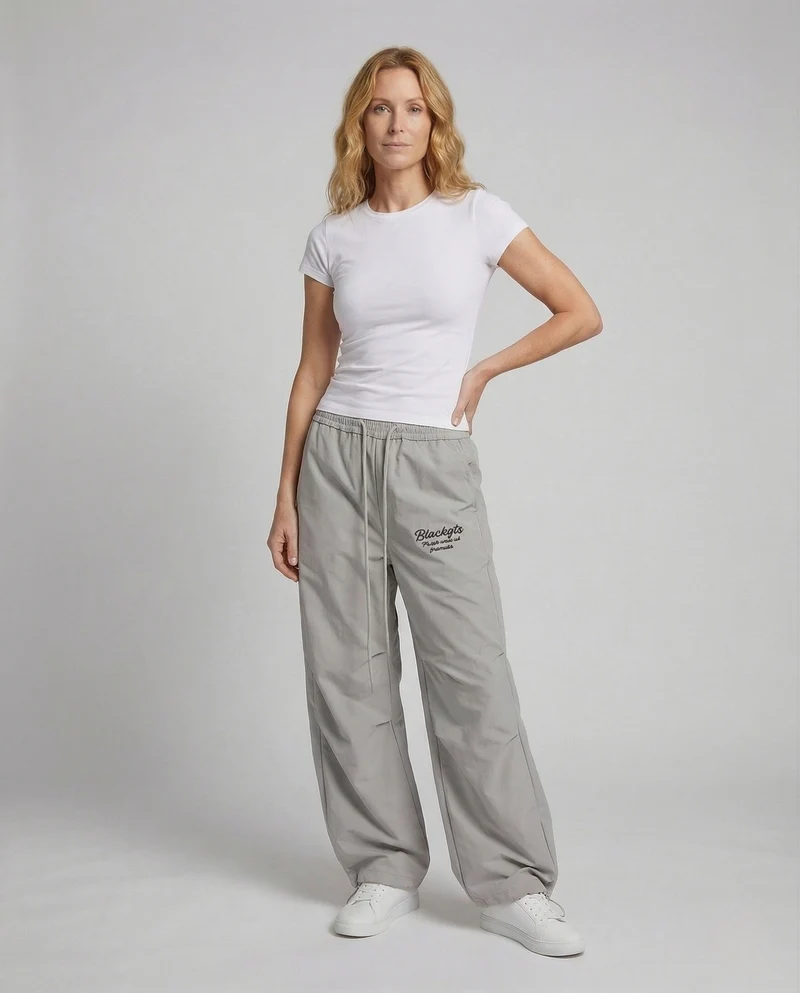Damen Baggy Hose Weit mit Elastischem Bund