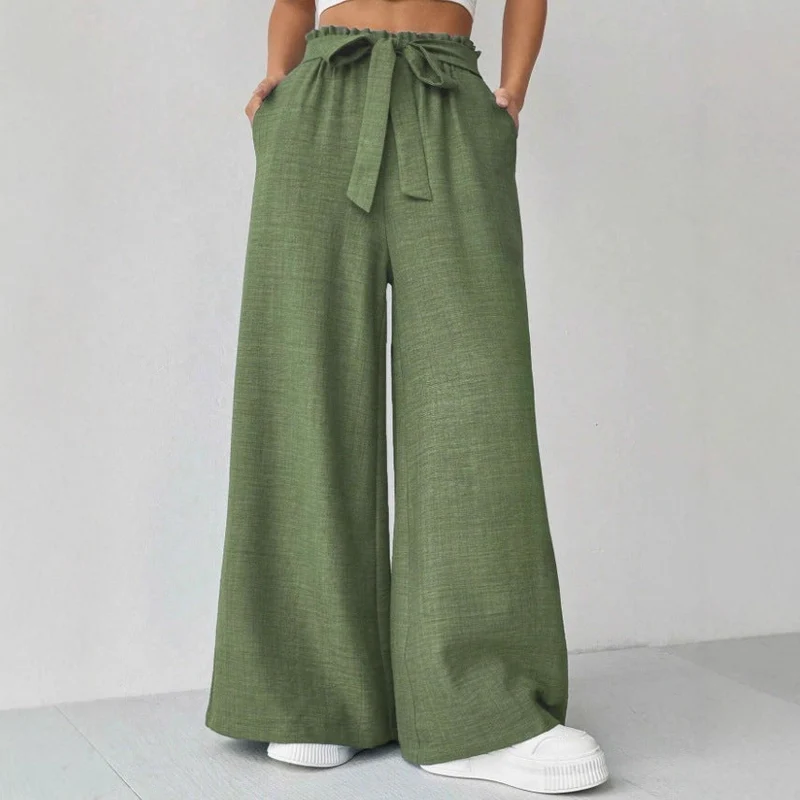Damen Weit geschnittene Hosen mit verstellbarem Bund