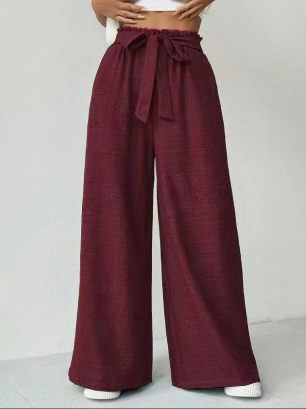 Damen Weit geschnittene Hosen mit verstellbarem Bund