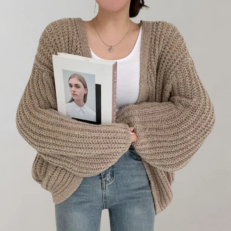 Grobstrick-Strickjacke für Damen