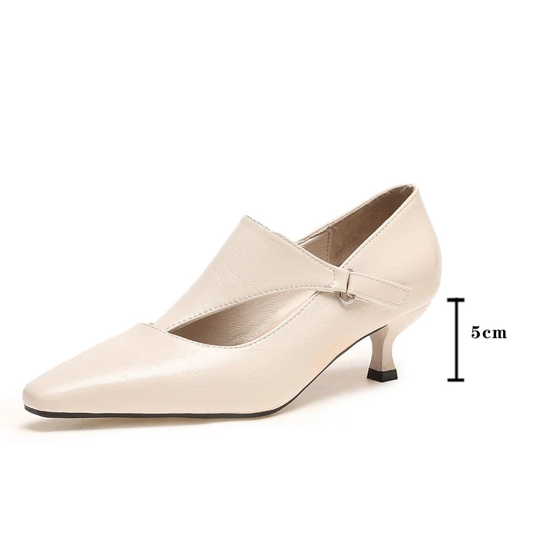 Damen elegante Peeptoe-Ballerinas mit modischem Riemen und komfortablem Absatz