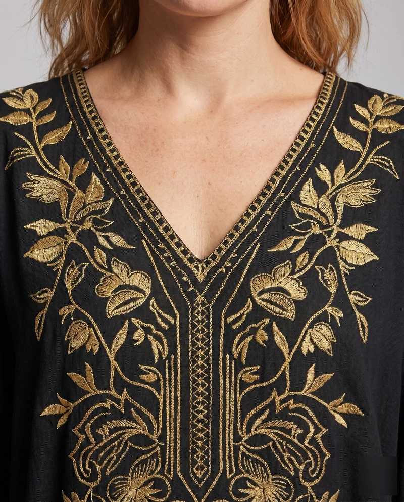 Damen Eleganter Kaftan mit verspielter Bestickung