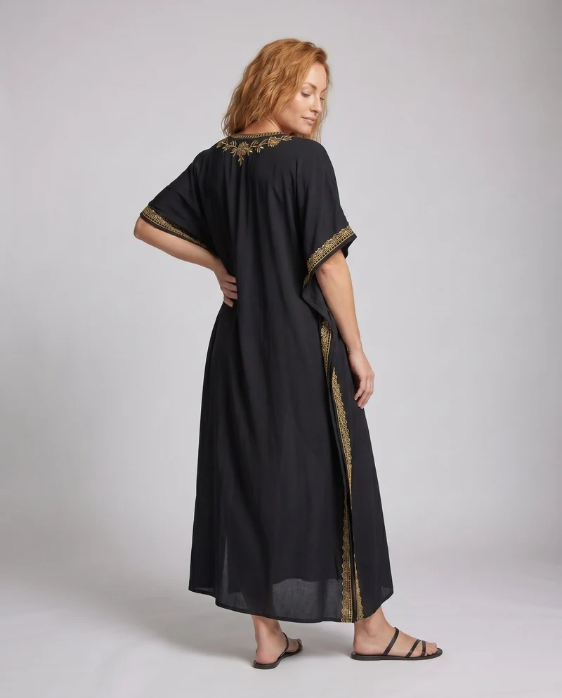 Damen Eleganter Kaftan mit verspielter Bestickung