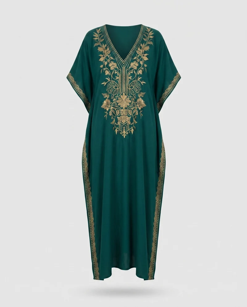 Damen Eleganter Kaftan mit verspielter Bestickung