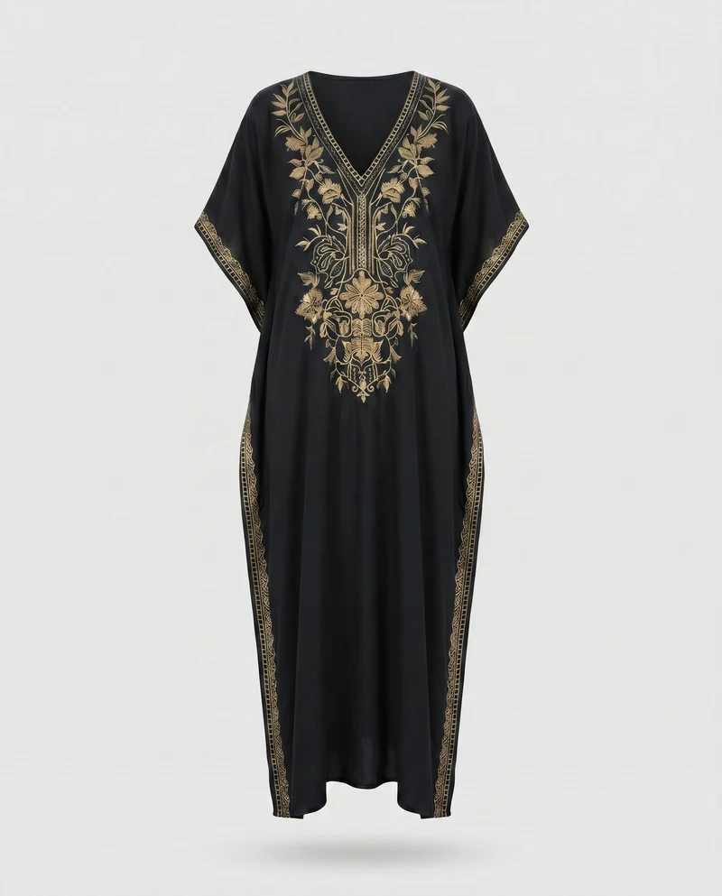 Damen Eleganter Kaftan mit verspielter Bestickung