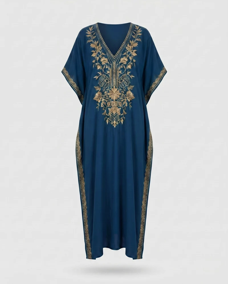 Damen Eleganter Kaftan mit verspielter Bestickung