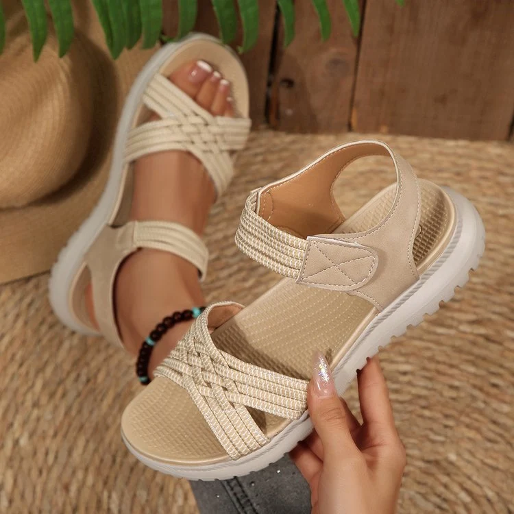 Damen Sportliche Sandalen mit elastischen Riemen