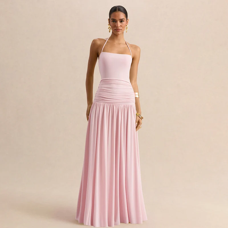 Damen Elegantes Maxikleid mit rüschiertem Oberteil und zarter Silhouette Nord Taschen