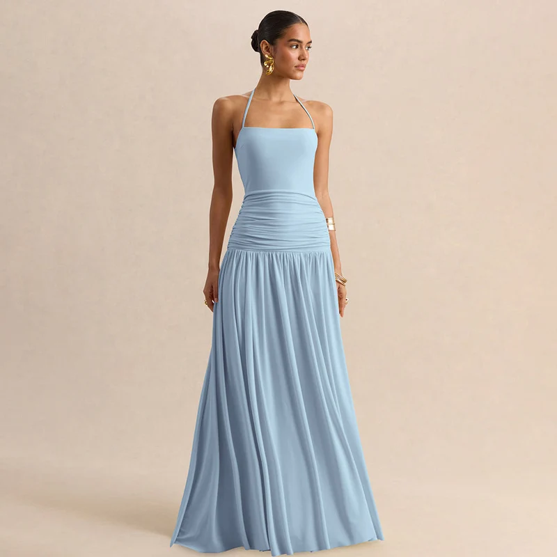 Damen Elegantes Maxikleid mit rüschiertem Oberteil und zarter Silhouette Nord Taschen