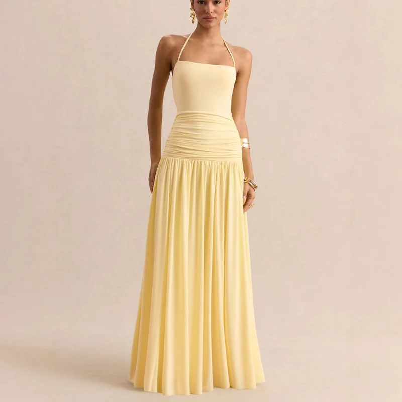 Damen Elegantes Maxikleid mit rüschiertem Oberteil und zarter Silhouette Nord Taschen