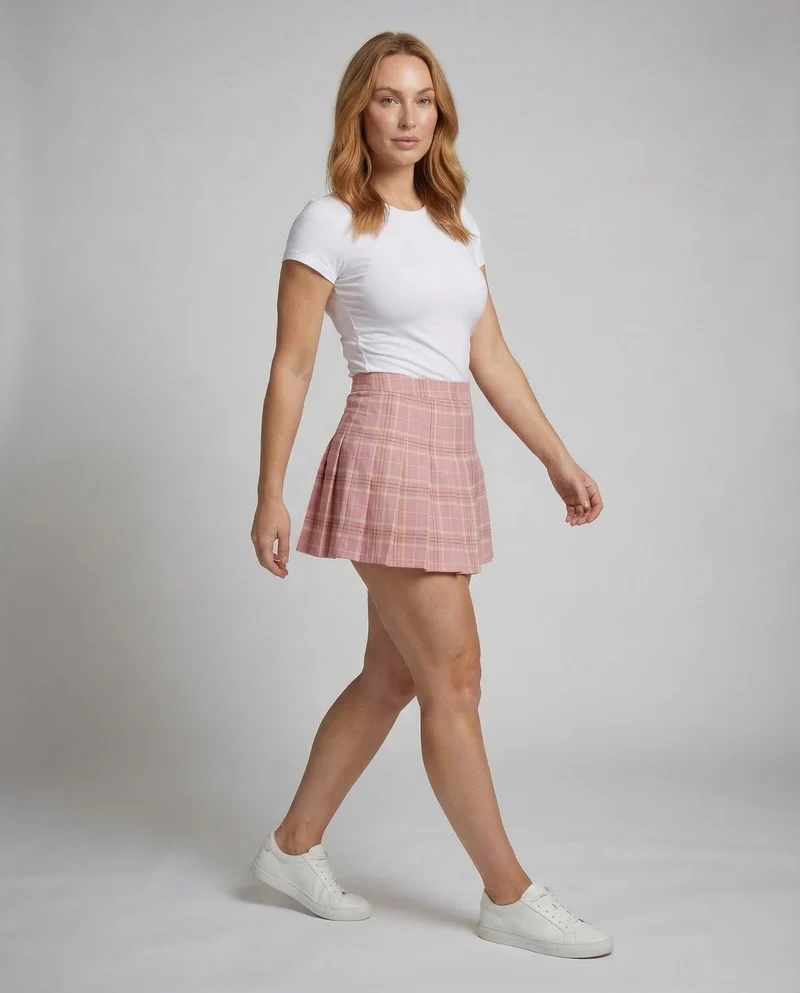 Damen Minirock Falten Stretch