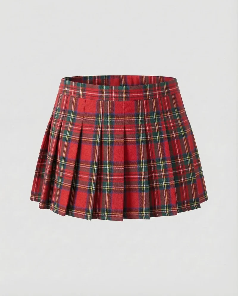 Damen Minirock Falten Stretch