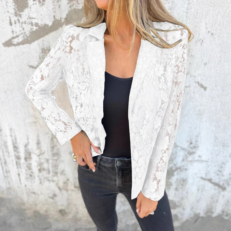 Damen Spitzenjacke mit lässigem Schnitt und eleganten Details Nord Taschen