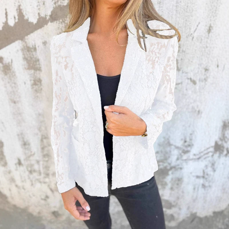 Damen Spitzenjacke mit lässigem Schnitt und eleganten Details Nord Taschen