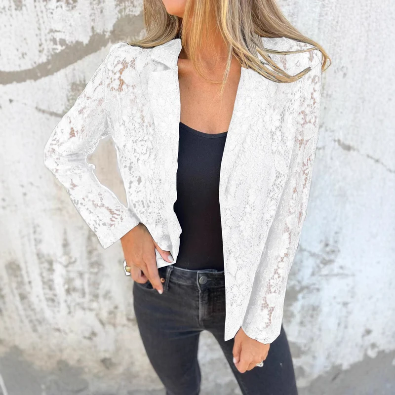 Damen Spitzenjacke mit lässigem Schnitt und eleganten Details Nord Taschen