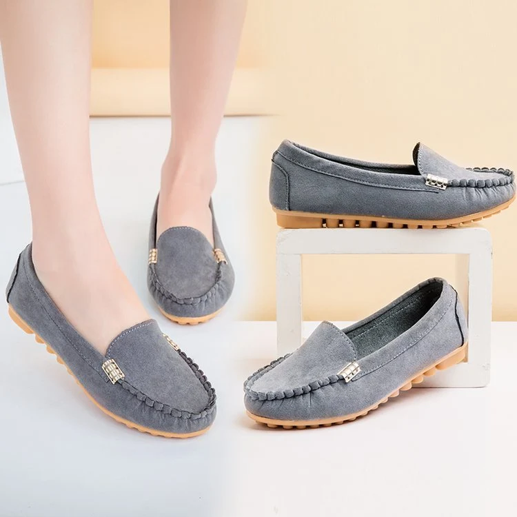 Damen Mokassin-Pantoletten mit schickem Metallic-Detail und weichem Obermaterial