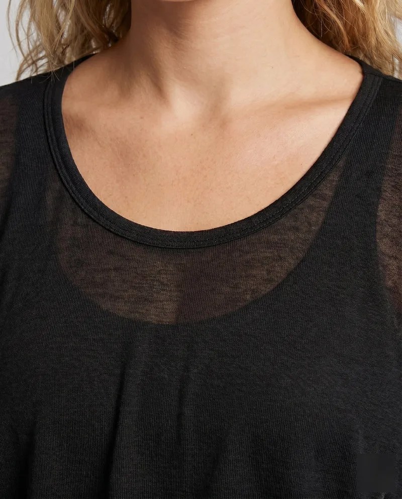 Damen lässiges cropped T-Shirt aus leichtem Material mit luftiger Passform